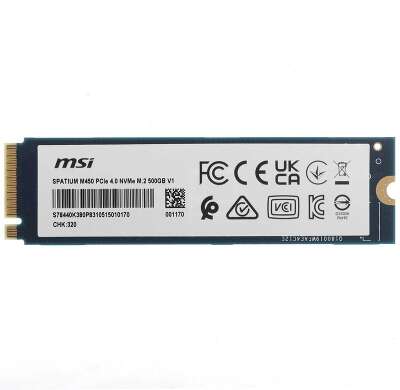 Накопитель SSD PCIE 4.0 NVME M.2 500GB SPATIUM M450 500GB V1 MSI