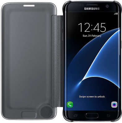 Чехол-книжка Samsung для Samsung Galaxy S7 Edge Clear View Cover, черный (EF-ZG935CBEGRU)