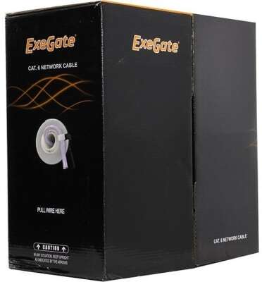 Exegate EX281813RUS Кабель Exegate  UTP4-C6-CU-S23-IN-PVC-GY-305 UTP 4 пары кат.6  медь, 23AWG, бухта 305м, серый PVC