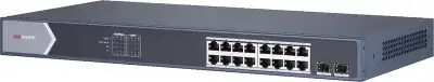 Коммутатор Hikvision DS-3E0518P-E/M 16x1Гбит/с 2SFP 16PoE 125W неуправляемый
