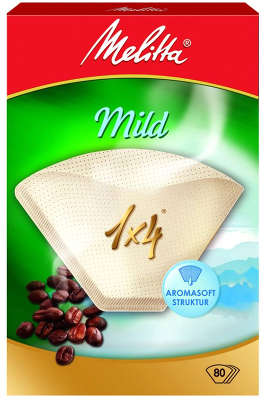 Фильтры бумажные для кофе Melitta Gourmet Mild 1х4/80 шт, белые