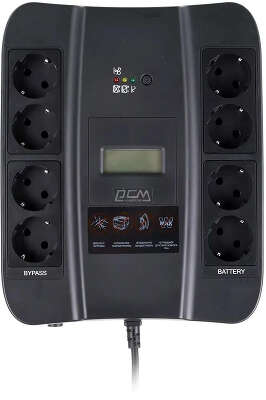 ИБП POWERCOM Spider SPD-550U LCD black (линейно-интерактивный, 550VA, 330W, 4+4xEURO, RJ11/RJ45, USB) (SPD-550U LCD)
