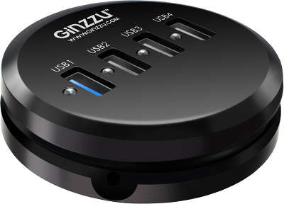 Концентратор Ginzzu [GR-314UB] 4 USB порта: 1xUSB 3.0 + 3xUSB 2.0