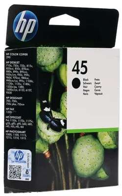 HP 51645AE/51645AA Картридж №45, Black {DJ710/720/8XX/1600/930C/950/959/970Cxi/DJ1100/20/1220C/6122/27, black (42ml)}