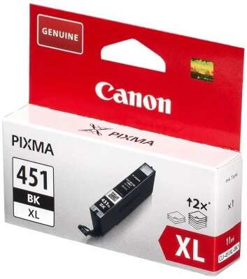 Картридж CANON CLI-451XL BK чёрный, увеличенной емкости 11 мл, 450 стр
