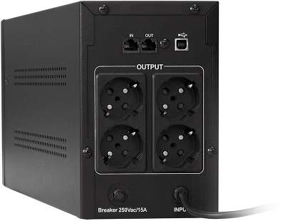 Exegate EP285515RUS ИБП ExeGate SpecialPro UNB-2000.LED.AVR.EURO.RJ.USB <2000VA/1200W, LED, AVR, 4 евророзетки, RJ45/11, USB, Black>