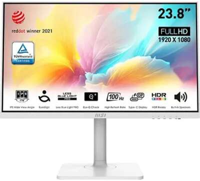 MSI 23.8" MD2412PW Modern белый {IPS 1920x1080 100Hz 5ms 16:9 300cd 178/178 HDMI 2x3W USB HAS Pivot} [9S6-3PA59H-096]
