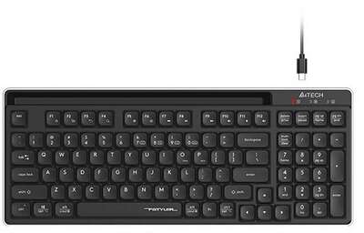 Клавиатура беспроводная A4Tech Fstyler FBX70C black (USB, BT/Radio, slim, Multimedia) (FBX70C)