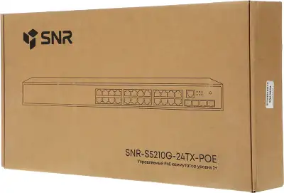 Коммутатор SNR SNR-S5210G-24TX-POE (L2+) 24x1Гбит/с 4SFP+ 24PoE 370W управляемый