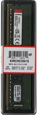 Kingston DDR4 DIMM 16GB KVR32N22D8/16 PC4-25600, 3200MHz, CL22