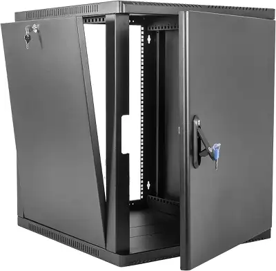 Шкаф ЦМО Шкаф телекоммуникационный настенный сварной 12U (600 650) съёмные стенки, дверь металл, чёрный