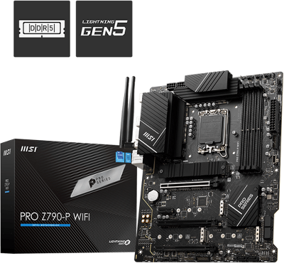 Материнская плата MSI PRO Z790-P WIFI LGA1700,4DDR5,3PCI-Ex16,1PCI-Ex1,4M.2 ,1USB3.2 Gen2 X2, 6USB3