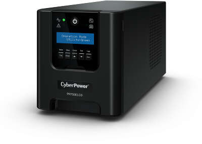 ИБП CyberPower PR750ELCD, Line-Interactive, 750VA/675W, 6 IEC-320 С13 розеток, USB&Serial, SNMPslot, LCD дисплей, Black, 0.48х0.27х0.28м., 13.5кг./ UPS Line-Interactive CyberPower PR750ELCD 750VA/675W USB/RS-232/EPO/SNMPslot (6 IEC С13)