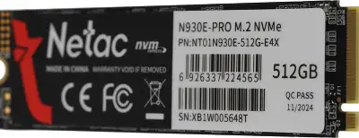 Твердотельный накопитель M.2 NVMe 512Gb Netac N930E Pro [NT01N930E-512G-E4X] (SSD)