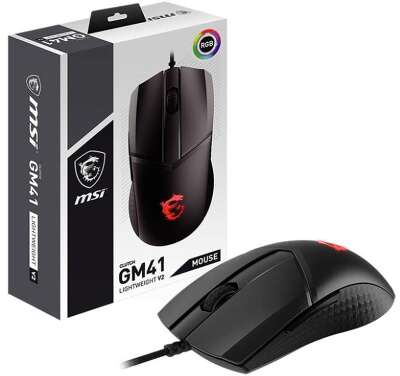 Мышь проводная CLUTCH GM41 LIGHTWEIGHT V2 черная MSI