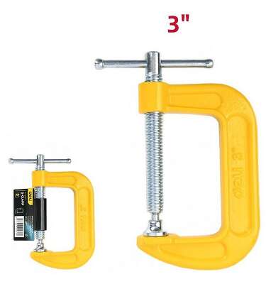 Струбцина G-образная усиленная Deli DL-G203 высота зажима 75мм