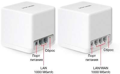 Усилитель Wi-Fi сигнала Домашняя Mesh система Mercusys Halo H60X(2-pack) AX1500