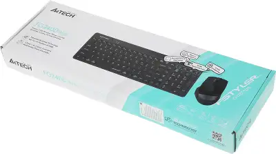 Клавиатура + мышь A4Tech Fstyler FG2400 Air2 клав:черный мышь:черный USB беспроводная slim (FG2400 AIR2 BLACK)