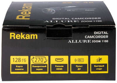 Видеокамера Rekam Allure zoom 1100 черный 10x 3" Touch LCD 4K 125Mb SD+SDHC Flash/Flash