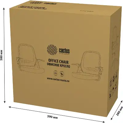 Кресло Cactus CS-MC212-BK черный низк.спин. крестов. пластик пластик черный