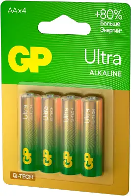 Комплект элементов питания AA GP Ultra GP15AUA21-2CRSBC4 G-TECH [LR6] (4 шт в блистере)