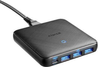 Зарядное устройство Anker Anker PowerPort Atom III Slim 45W USB-C/3xUSB, Black [A2045G11]