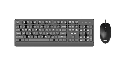 Аксессуары Philips Проводной Комплект SPT6247, USB 2.0 104 клав/3 кнопки, 1200dpi, русская заводская раскладка, чёрный