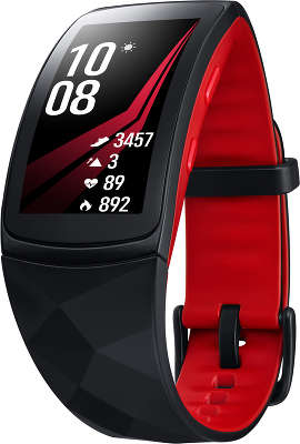 Фитнес-браслет Samsung Gear Fit 2 Pro SM-R365, чёрно-красный, короткий ремешок