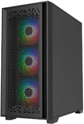 Powercase ByteFlow Black, Tempered Glass, 4x 120mm ARGB fans, ARGB HUB, чёрный, ATX  (CBFB-A4)