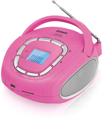 Аудиомагнитола BBK BS05 розовый/серебристый 2.4Вт/MP3/FM(dig)/USB/SD