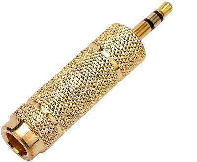 Аудио переходник Cablexpert A-63M-35F, Jack6.3(M) на Jack3.5(F) стерео, цвет золотой, пакет