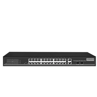 PoE Коммутатор OSNOVO SW-62422(400W) PoE коммутатор Fast Ethernet на 24 x RJ45 портов + 2 x GE Combo uplink порта. Порты: 2 x FE (10/100Base-T) с PoE (до 60W, A+B) + 22 x FE (10/100Base-T) с PoE (до 30W), 2 x GE Com