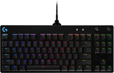Клавиатура игровая Logitech G PRO TKL Black |920-009393| 89 клавиш (2 дополнительных), без цифрового блока, RGB-подсветка, съемный кабель 1,8м