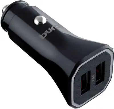 Автомобильное зар./устр. Buro BUCM1 18W 3A (QC) 2xUSB универсальное черный (BUCM18P200BK)