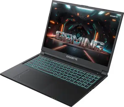 Ноутбук Gigabyte G6 Core i7 13620H 16Gb SSD512Gb NVIDIA GeForce RTX4050 6Gb 16" IPS FHD+ (1920x1200) FreeDOS black WiFi BT Cam (MF-H2KZ853KD)