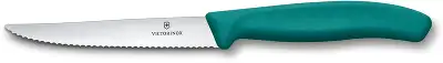 Нож кухонный Victorinox Swiss Classic 6.7234.C1 для стейка/пиццы лезв.110мм серрейт. заточка зеленый