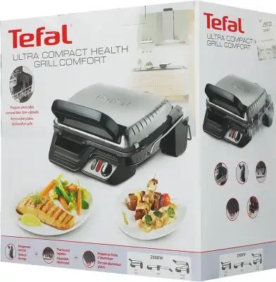 Электрогриль Tefal GC306012 2000Вт серебристый/черный