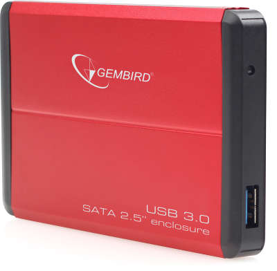 Внешний корпус 2.5" Gembird EE2-U3S-2-R, красный, USB 3.0, SATA