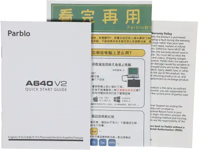 Графический планшет Parblo A640 V2 USB Type-C черный