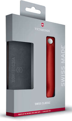 Нож кухонный Victorinox Swiss Classic (6.7191.F1) стальной столовый для овощей лезв.110мм серрейт. заточка красный/черный карт.коробка