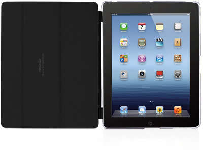 Чехол со съемной обложкой на экран Macally Hardshell Clear для iPad2/iPad 3, черный [COVERMATE-3B]