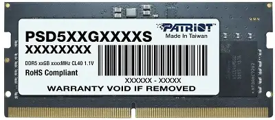 Оперативная память Patriot SL DDR5 8GB 5600MHz SO-DIMM SINGLE 1*8GB CL46 46-46-46-90 1.1V