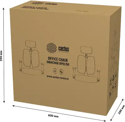 Кресло Cactus CS-CHR-MC03-BKGY черный/серый с подголов. крестов. пластик пластик черный