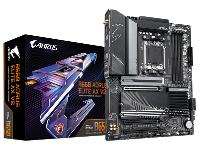 Материнская плата GIGABYTE B650 AORUS ELITE AX V2, AM5, B650, 4*DDR5, 4*SATA, 3*M.2, 7*USB 3.2, Type-C, 3*PCIx16, DP+HDMI, ATX