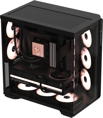 корпус Formula V Line Crystal Z7 PA Black, ATX, TYPE-C*1, USB3.0*1, Front+Side Glass, SIDE 3x PERFORMANCE ARGB, REAR 2x PERFORMANCE ARGB