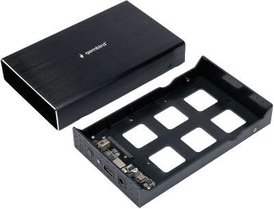 Внешний корпус USB 3.0 для 3.5" HDD/SSD Gembird EE3-U3S-1, порт Type-A, SATA III, металл, чёрный, коробка