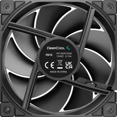 Вентилятор для корпуса Deepcool FD12 120х120x25 черный 4-pin 27.6дБ (R-FD12-BKNPN1-G) Ret