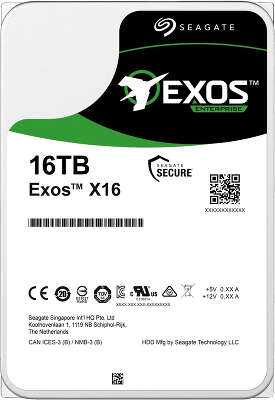 Жесткий диск SATA3 16Tb [ST16000NM001G] Seagate Exos X16, 7200rpm, 256Mb