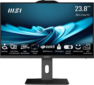 Моноблок MSI Pro AP242P 14M 23.8" FHD i3-14100 3.5 ГГц/8/512 SSD/WF/BT/Cam/Kb+Mouse/без ОС,черный