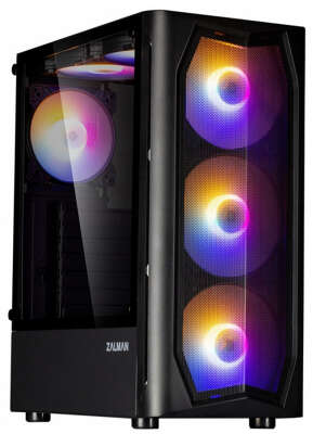 Корпус MidiTower Zalman N4 black (ATX, без БП, FRGB, 2xUSB2.0 Type-A + USB3.2 Type-A) (Zalman N4 rev.1)